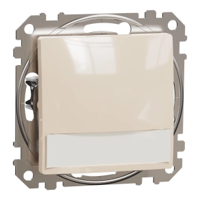 Schneider Electric Sedna Design & Elements - SDD112143L -Egypólusú nyomó, kék jelzőfénnyel, cimketartóval, rugós bekötés, 12V, bézs
