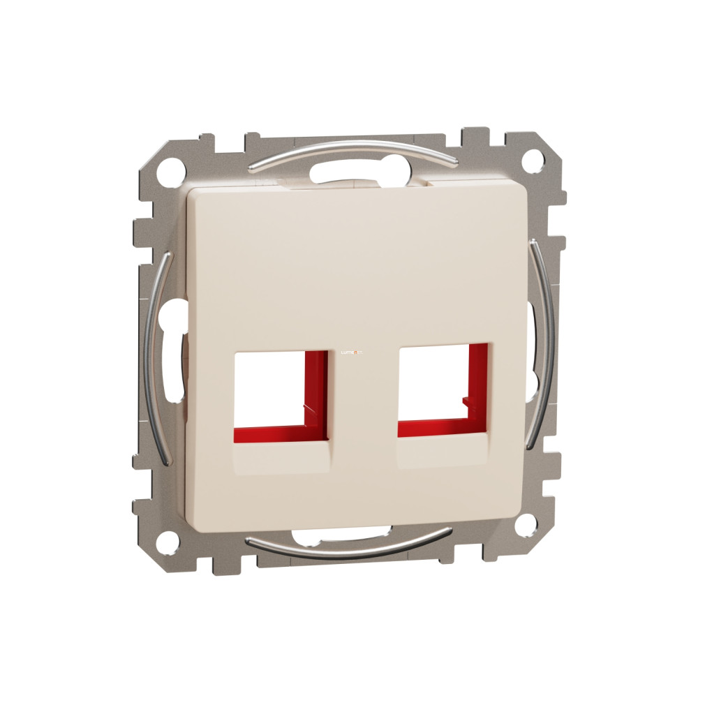 Schneider Electric Sedna Design Elements bézs 2xRJ45 adapter fedlap Krone, ICS AMP-Tyco moduláris csatlakozókhoz, süllyesztett kivitelben, SDD112441C