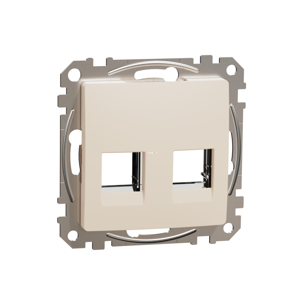 Schneider Electric Sedna Design Elements bézs 2xRJ45 adapter fedlap Reichle & De-Massari moduláris csatlakozókhoz, süllyesztett kivitelben, SDD112442C