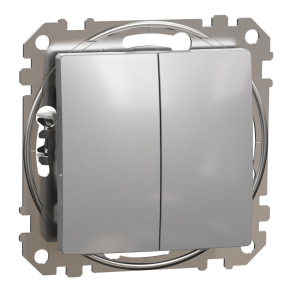   Schneider Electric Sedna Design & Elements - SDD113118 -Kettős nyomó, rugós bekötés, 10A, alumínium