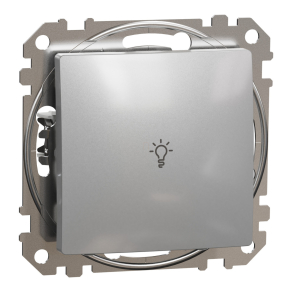   Schneider Electric Sedna Design & Elements - SDD113132 -Egypólusú nyomó lámpajellel, rugós bekötés, 10A, alumínium