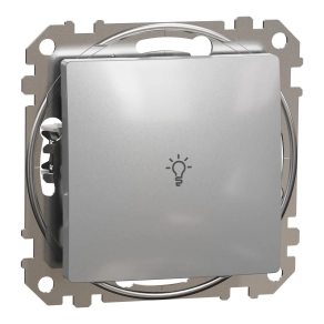 Schneider Electric Sedna Design & Elements - SDD113132 -Egypólusú nyomó lámpajellel, rugós bekötés, 10A, alumínium