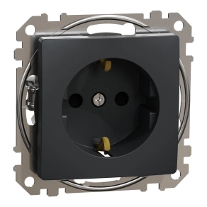 Schneider Electric Sedna Design & Elements - SDD114022 -2P+F csatlakozóaljzat biztonsági zsaluval, rugós bekötés, 16A, antracit