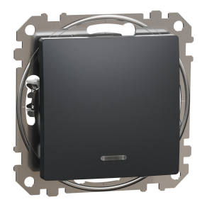   Schneider Electric Sedna Design & Elements - SDD114107L -Keresztkapcsoló, kék jelzőfénnyel, 10AX, antracit