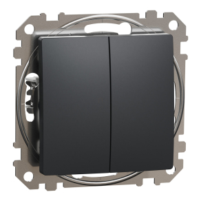   Schneider Electric Sedna Design & Elements - SDD114118 -Kettős nyomó, rugós bekötés, 10A, antracit