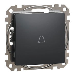 Schneider Electric Sedna Design & Elements - SDD114131 -Egypólusú nyomó csengőjellel, rugós bekötés, 10A, antracit