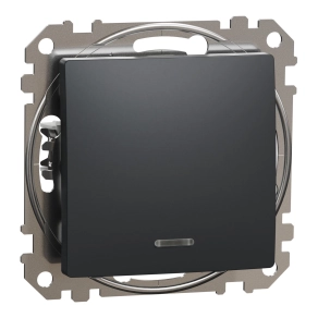 Schneider Electric Sedna Design & Elements - SDD114166L -Váltókapcsoló, kék jelzőfénnyel, 16AX, antracit