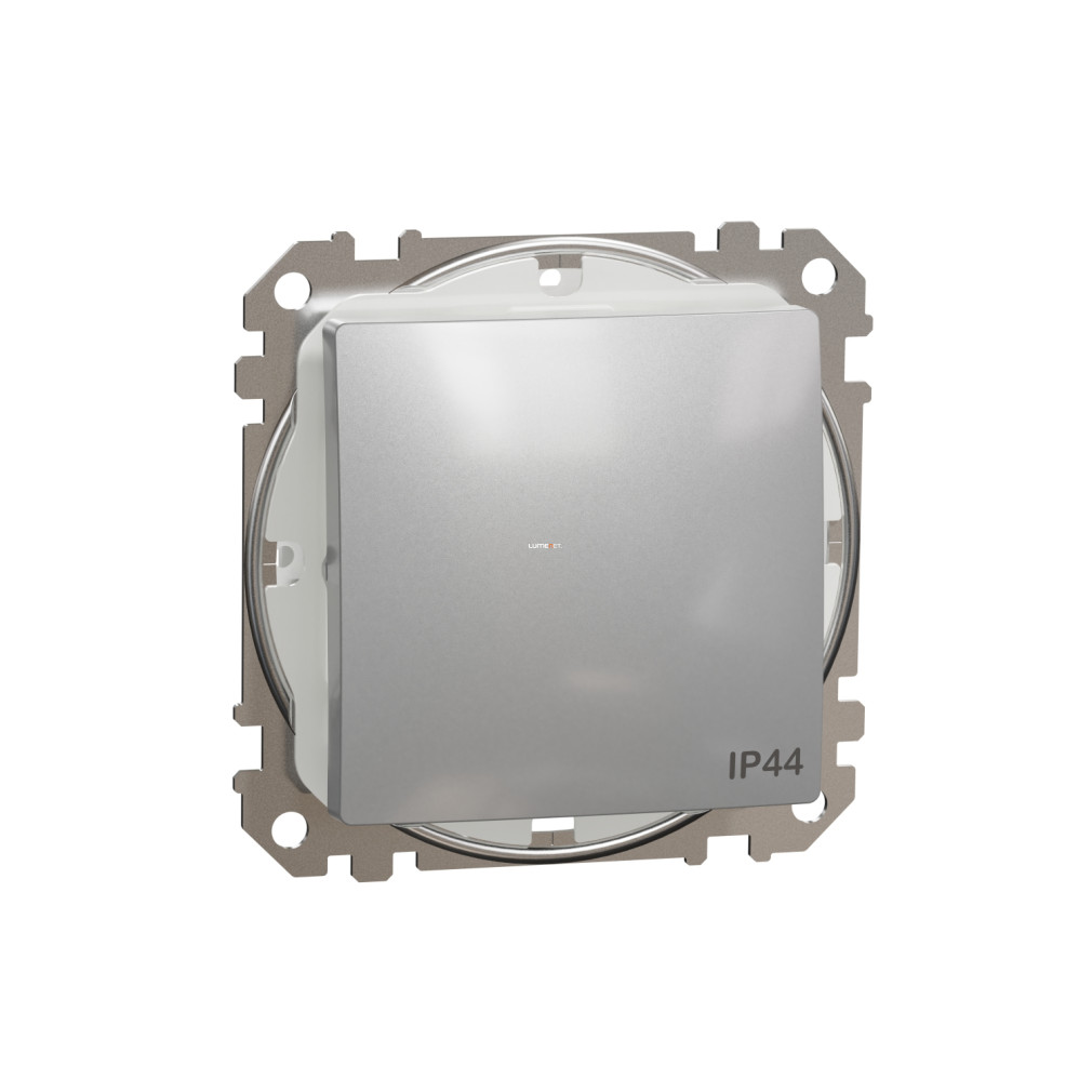 Schneider Electric Sedna váltókapcsoló 10AX 250V IP44 védelemmel matt alumínium kivitelben, süllyesztett szereléshez SDD213106