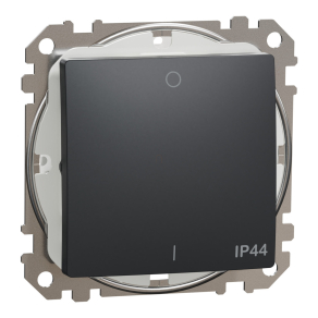   Schneider Electric Sedna Design & Elements - SDD214102 -Kétpólusú kapcsoló, rugós bekötés, 10AX, IP44, antracit