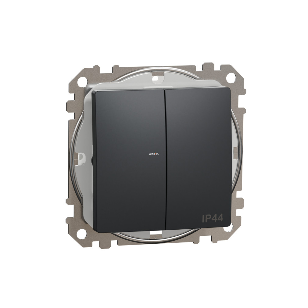 Schneider Electric Sedna Design Elements antracit csillárkapcsoló, 10AX, IP44, süllyesztett kivitelben, matt felülettel, SDD214105