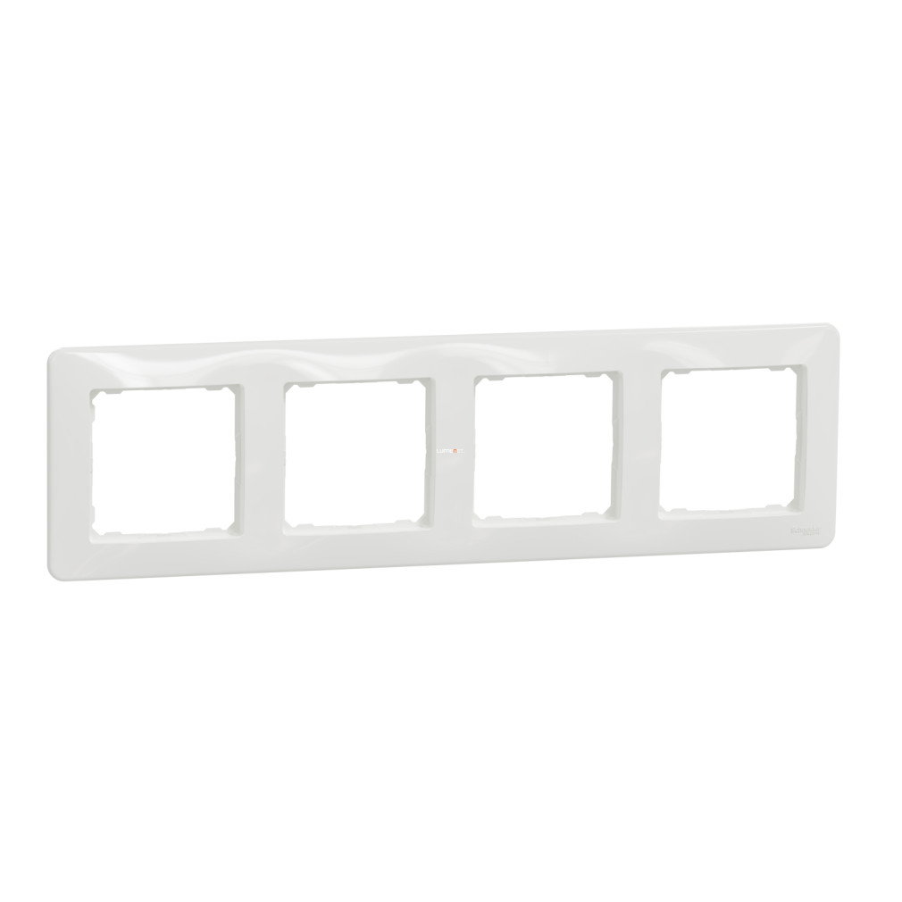 Schneider Electric Sedna Design fehér színű négyes keret, vízszintes és függőleges szerelésre, fényes felület, SDD311804