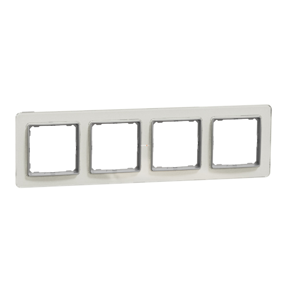 Schneider Electric Sedna Design Elements opál színű négyes keret, vízszintes és függőleges szerelésre, fényes felület, SDD360804