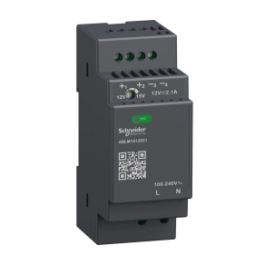 Schneider Electric Phaseo ABL7, ABL8 - ABLM1A12021 - Modicon Modular tápegység, moduláris, DIN sínre szerelhető, 1f, 12 VDC, 2,1 A, 25 W