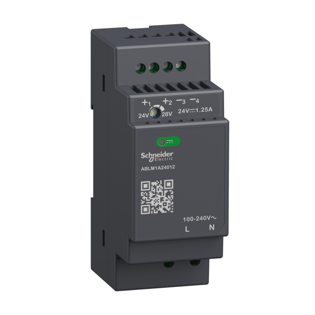 Modicon Modular tápegység, moduláris, DIN sínre szerelhető, 1fázisú, 24 VDC, 1,2 A, 30W ABLM1A24012 Schneider