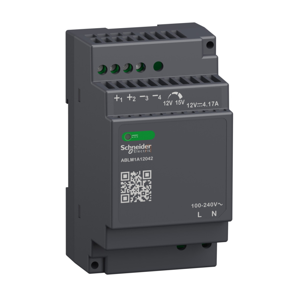 Modicon Modular tápegység, moduláris, DIN sínre szerelhető, 1fázisú, 12 VDC, 4,2 A, 50W ABLM1A12042 Schneider
