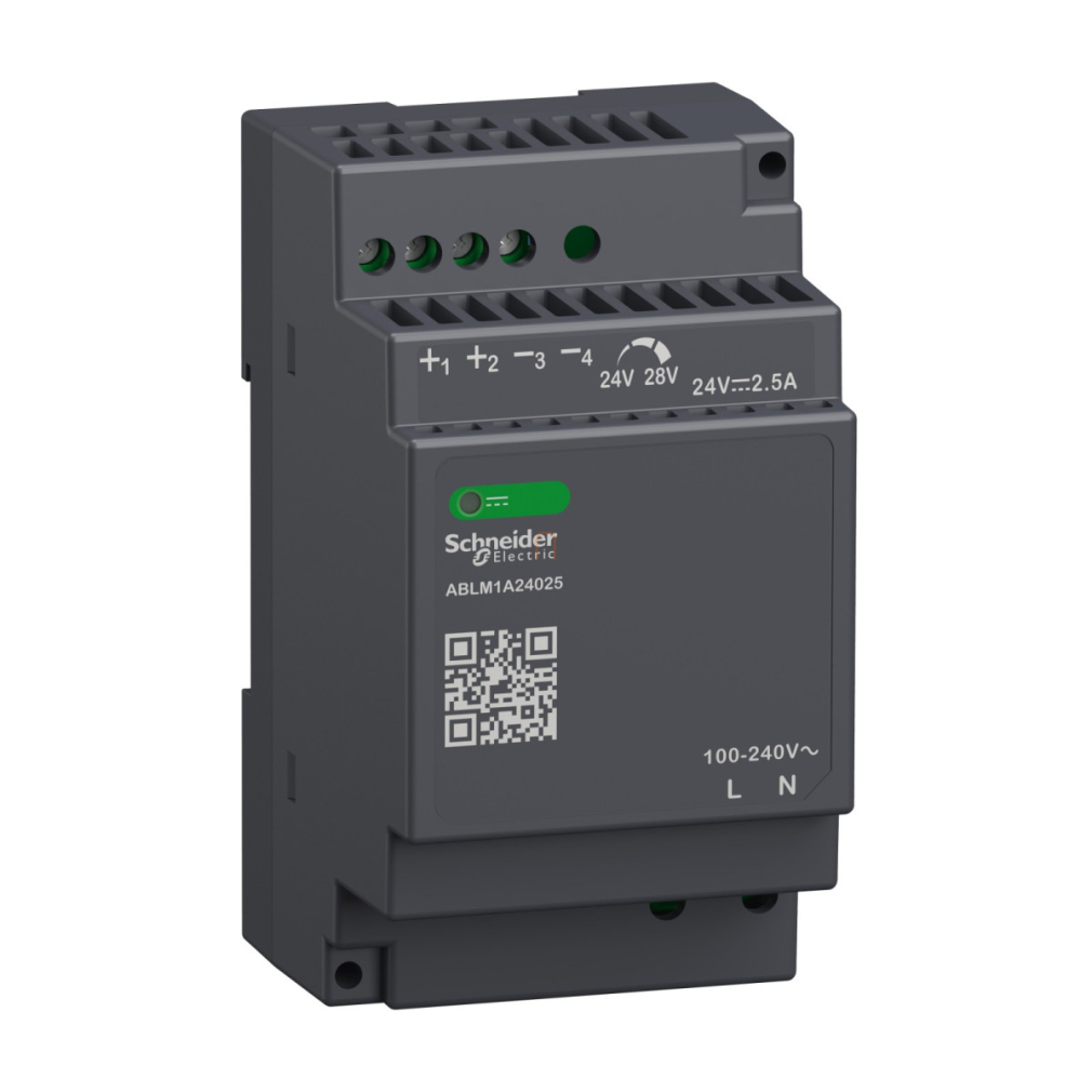 Modicon Modular tápegység, moduláris, DIN sínre szerelhető, 1fázisú, 24 VDC, 2,5 A, 60W ABLM1A24025 Schneider