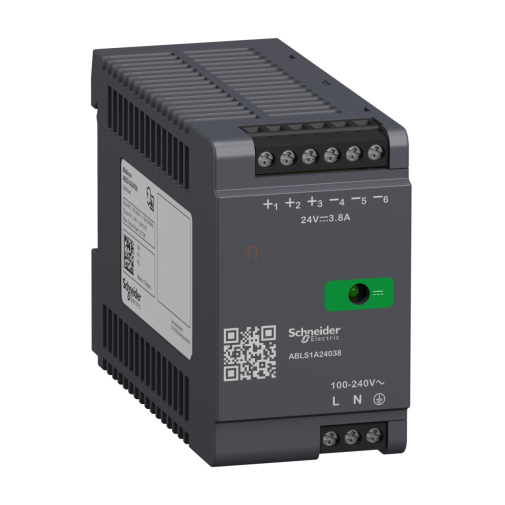 Modicon Optimized tápegység, DIN sínre szerelhető, 1fázisú, 24 VDC, 3,8 A, 90W ABLS1A24038 Schneider