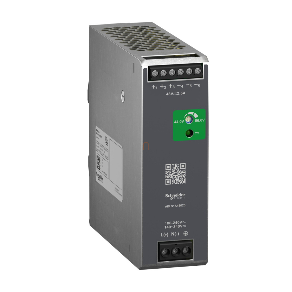 Modicon Optimized tápegység, DIN sínre szerelhető, 1fázisú, 48 VDC, 2,5 A, 120W ABLS1A48025 Schneider
