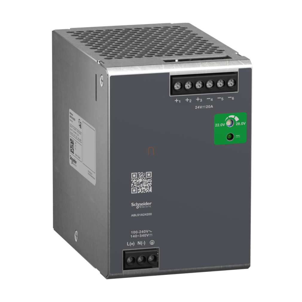 Modicon Optimized tápegység, DIN sínre szerelhető, 1fázisú, 24 VDC, 20 A, 480W ABLS1A24200 Schneider