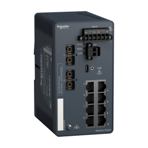   Schneider Electric ConneXium - Ethernet - MCSESM103F2CU0H - Modicon switch, TCP/IP, menedzselhető, 8TX/2FX, multimódosú, Harsh