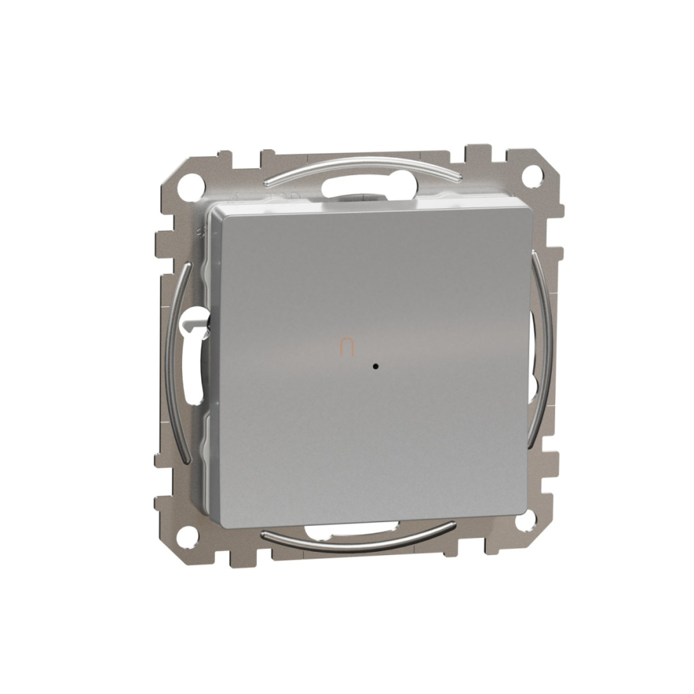 Schneider Electric Sedna Wiser univerzális nyomógombos LED fényerőszabályzó, alumínium RAL7047 kivitelben, matt felületkezeléssel, Zigbee vezérléssel, süllyesztett szereléshez – SDD113381