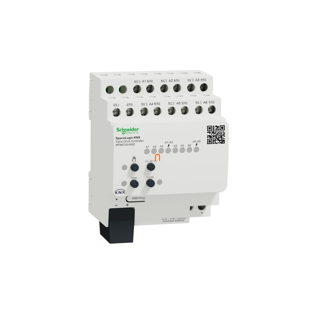 SpaceLogic Merten-KNX Fűtési-hűtési szelepszabályozó, 6 csatorna MTN6730-0002 Schneider