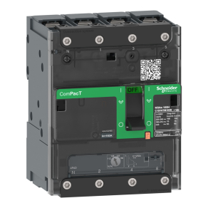   Schneider Electric ComPacT NSXm (2021) - C11F4TM063B - Megszakító (36 kA 415 VAC) , 4P 4d, 63 A beállítás TMD kioldóegység, sajtolható sarukkal és síncsatlakozókkal