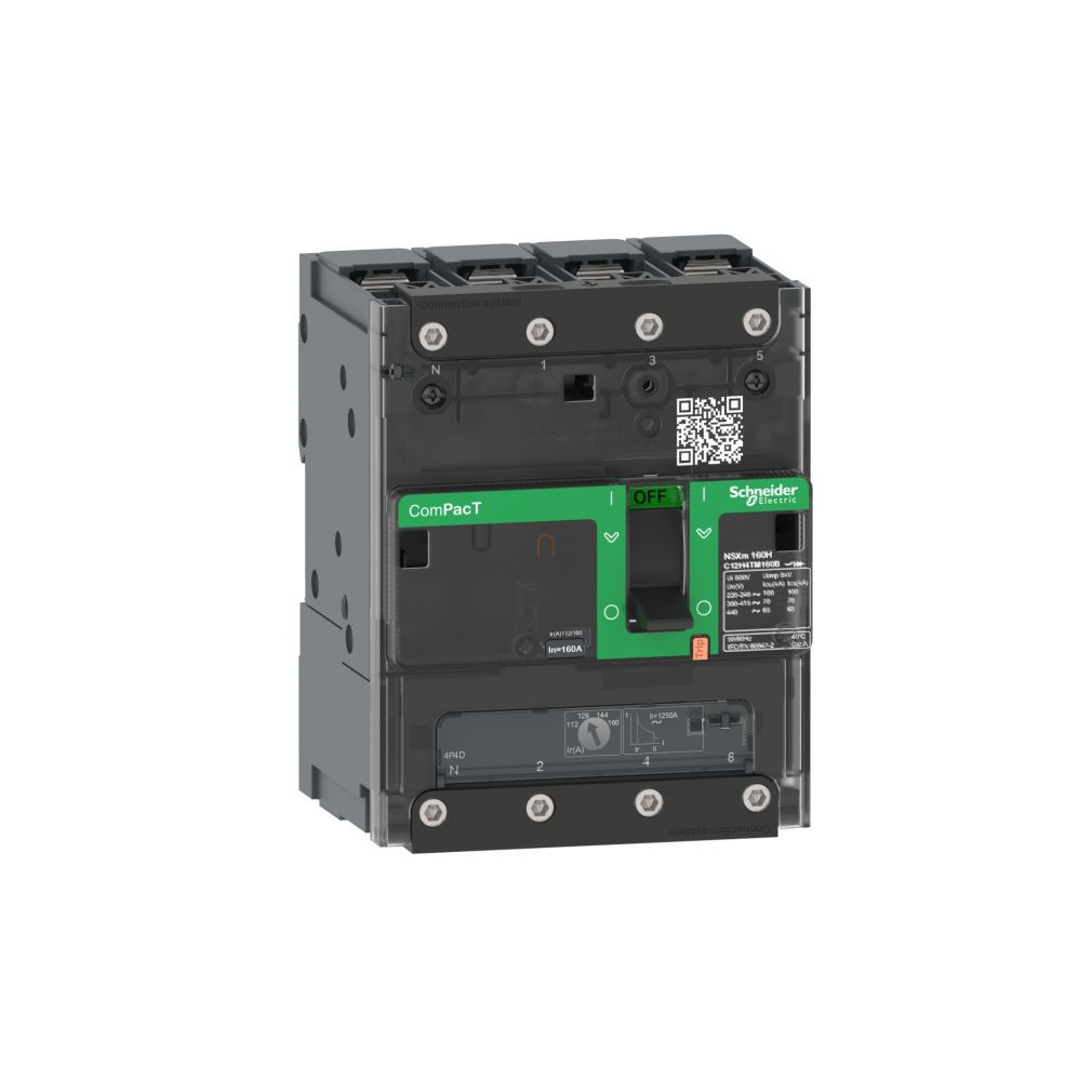 Compact NSXm 50kA TM80D megszakító 4P/4T síncsatlakozókkal C11N4TM080B Schneider