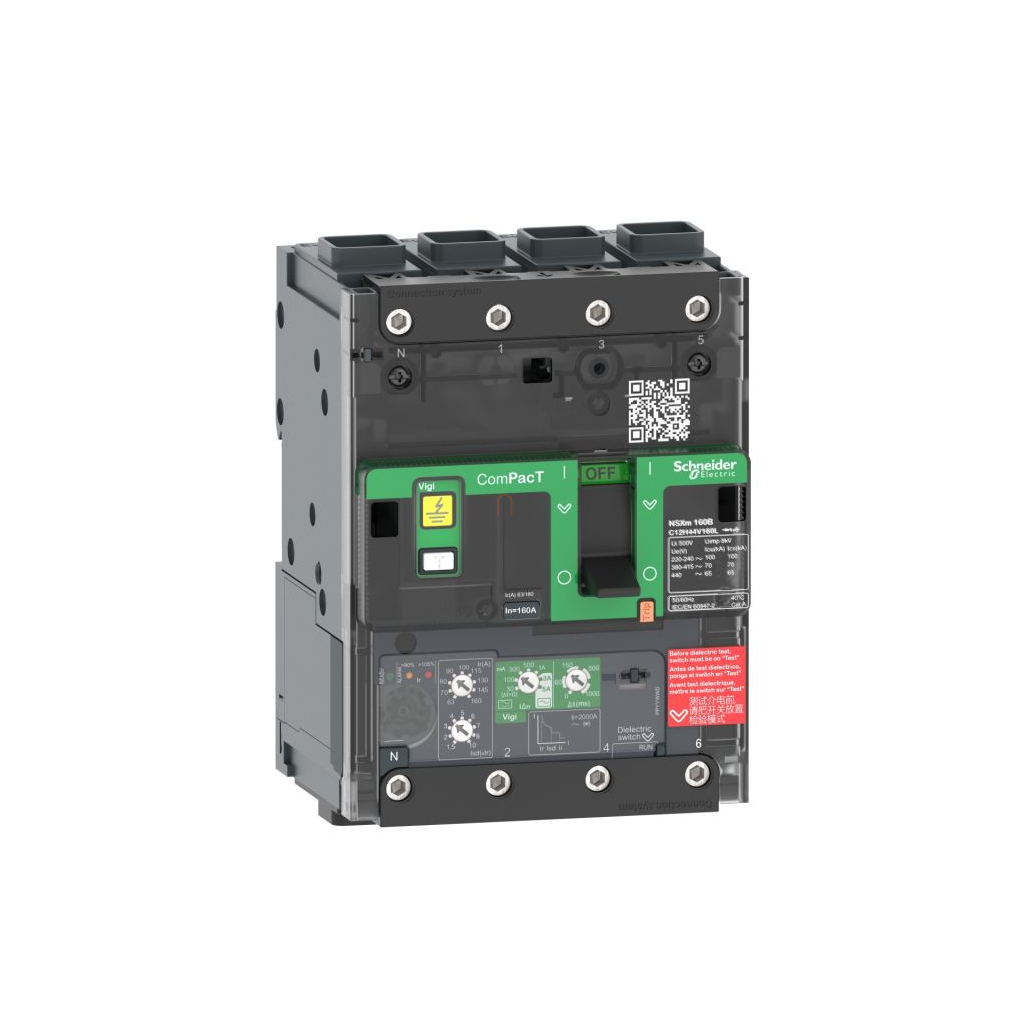 Compact NSXm Vigi megszakító 4P 50A 50kA EverLink csatlakozókkal C11N44V050L Schneider