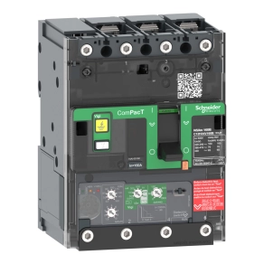   Schneider Electric ComPacT NSXm (2021) - C12N34V160B - Megszakító (50 kA 415 VAC) , 3P 3d, 160 A beállítás Micrologic 4.1 kioldóegység, sarukkal és síncsatlakozókkal