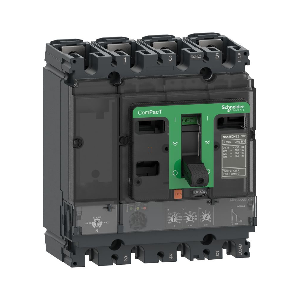 4P4DMicrologic r2.2 100A NSX100B komplett megszakító C10B42D100 Schneider