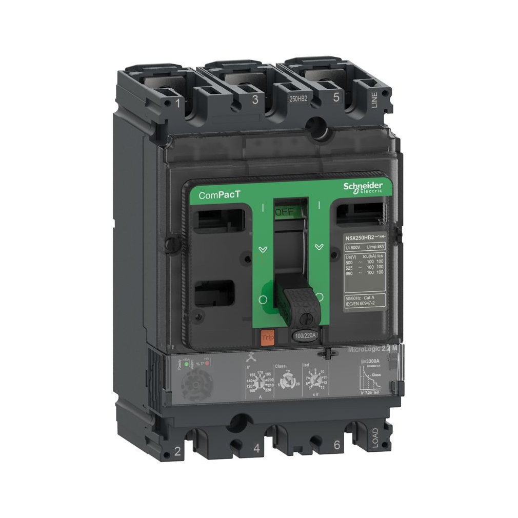 3P3D Micrologic 2.2M 100A NSX100H komplett megszakító C10H32M100 Schneider