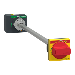   Schneider Electric Extended rotary handle – ComPacT NSXm piros fogantyú/sárga előlap, 200-600mm tengelyhosszal, IP54 védettség, 1-3 lakat rögzítési lehetőség; LV426933T