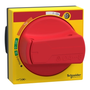Schneider Electric ComPacT NSXm (2021) - LV426999T - Univerzális kar rotációs hajtás, NSXm, piros kar sárga előlapon, IP65