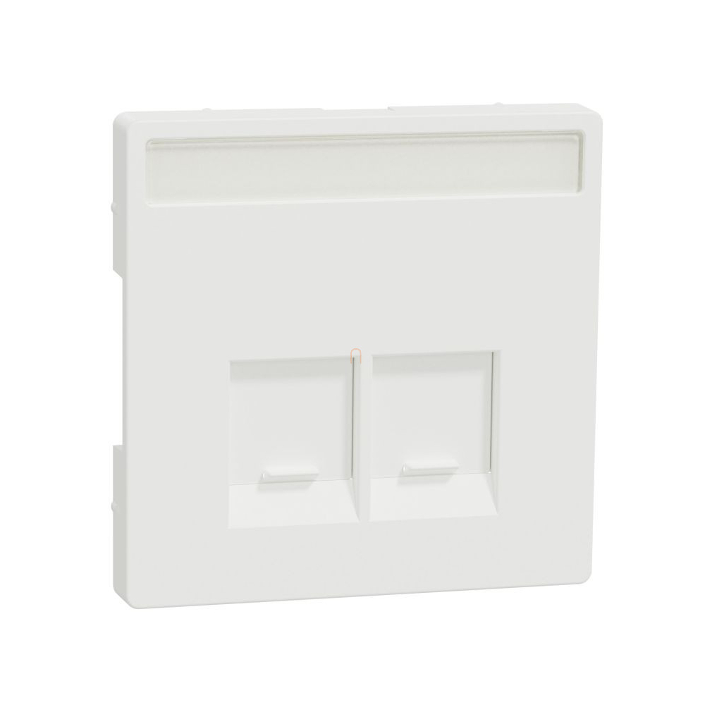 Merten Fedlap, 2xRJ45 aljzathoz, feliratozható, System-D, mattfehér MTN4574-6037 Schneider