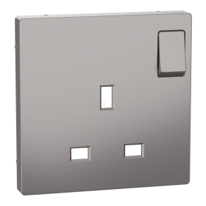   Schneider Electric Merten System Design - MTN2122-6036 - Fedlap kapcsolható brit csatlakozóaljzathoz, acél