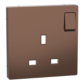   Schneider Electric Merten System Design - MTN2122-6052 - Fedlap kapcsolható brit csatlakozóaljzathoz, mokka