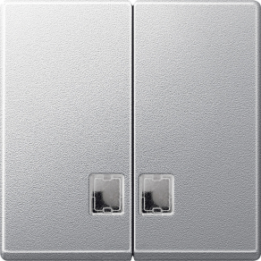   Schneider Merten dupla billentyű, átlátszó fényjelző ablakokkal, System-M, alumínium MTN437560