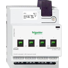   Schneider Electric KNX - MTN647593 - Merten-KNX REG-K/4x230/16 kapcsolóaktor kézi üzemmóddal