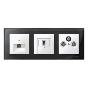 Schneider Electric Merten System M - MTN296219 - Fedlap, 1xRJ45 aljzathoz, döntött, System-M, polárfehér