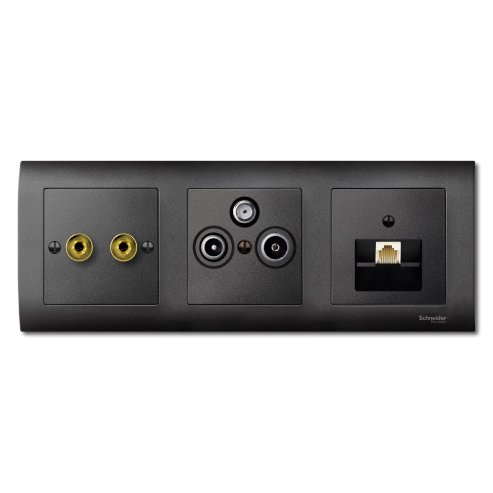 Merten Fedlap, high-end hangszóró csatlakozókhoz, System-M, antracit MTN469314 Schneider