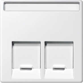 Schneider Merten System M fedlap, adatkommunikációs aljzat, RJ45, 2-es, infraplus feliratozható, polár fehér, fényes MTN469919