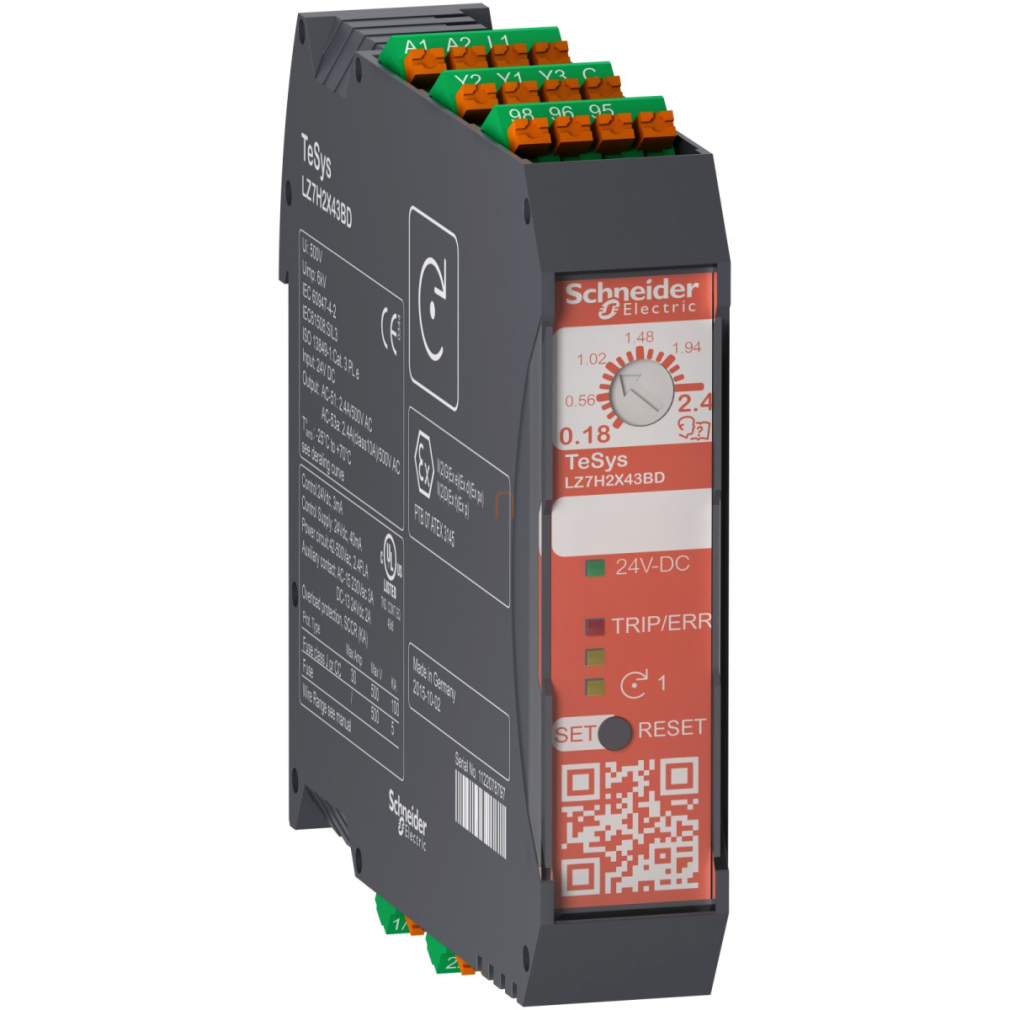 TeSys H Safety STO kompakt motorvezérlő 0,75kW 24VDC, rugós LZ7H2X43BD Schneider
