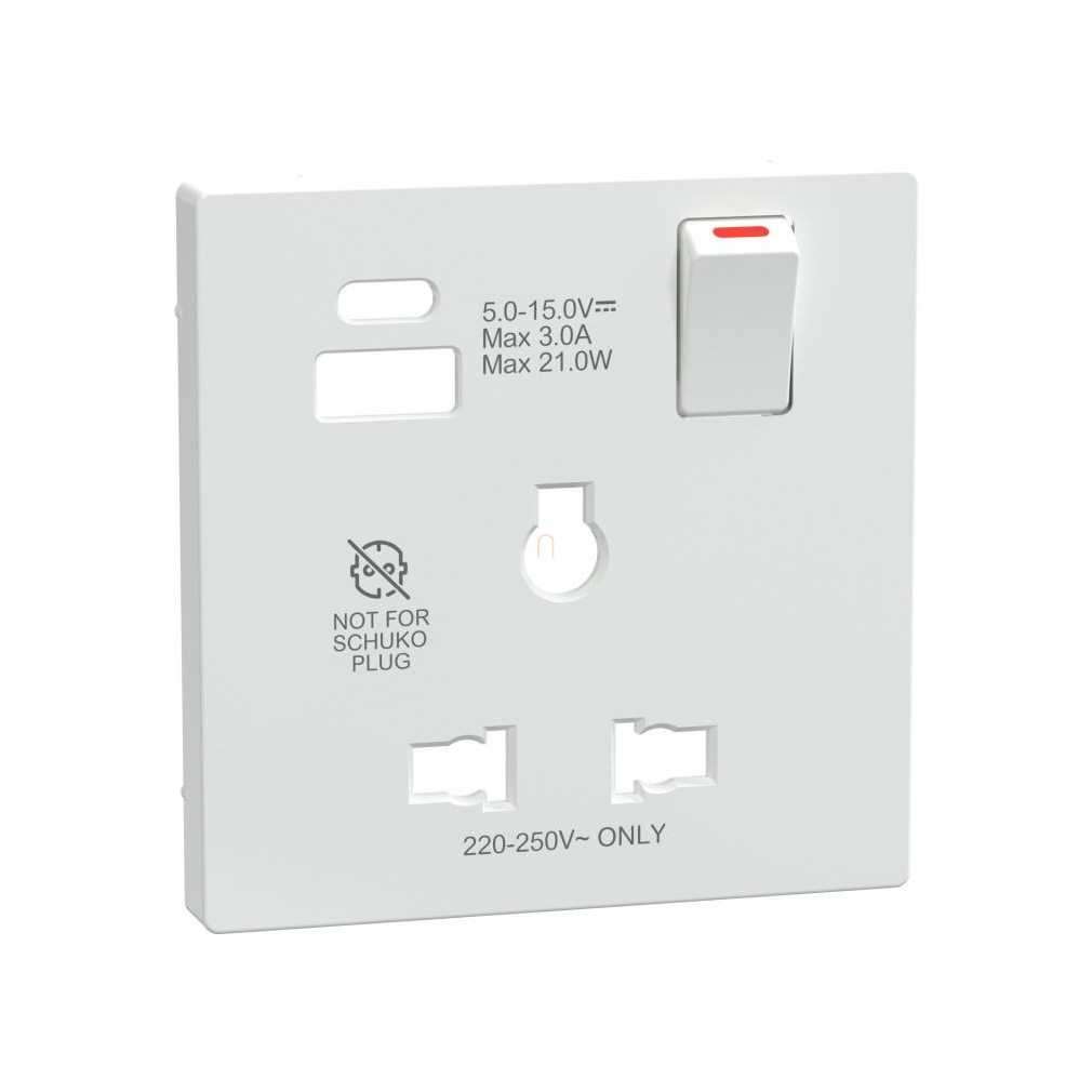 Merten Fedlap, USB töltős, kapcsolható multistandard csatlakozóaljzathoz, System-D, lótuszfehér MTN2175-6035 Schneider