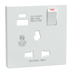   Schneider Electric Merten System Design - MTN2175-6035 - Fedlap USB töltős, kapcsolható multistandard csatlakozóaljzathoz, lótuszfehér