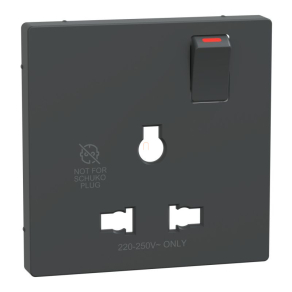   Schneider Electric Merten System Design - MTN2170-6034 - Fedlap kapcsolható multistandard csatlakozóaljzathoz, antracit