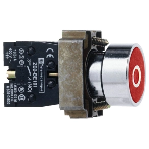   Schneider Electric Easy Harmony XB2 - XB2BA4322C - Nyomógomb, piros, 1 NC, jelölt O, fém, panelbe süllyesztett, 22mm, visszatérő