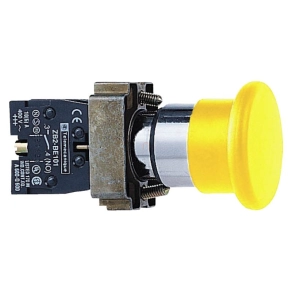   Schneider Electric Easy Harmony XB2 - XB2BC51C - Nyomógomb, gombafejű, sárga, 1 NO, fém, 22mm, fej 40mm