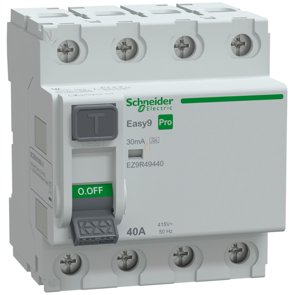Schneider Easy9 Pro áramvédő kapcsoló 4P 40A 30mA, A osztály (EZ9R49440)