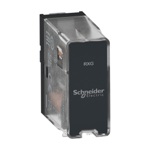   Schneider Electric Harmony Electromechanical Relays - RXG18BD - Easy interface plug in relay, Electromechanical Relays, 10A, 1CO, basic, without LED, without lockable test button, 24V DC
